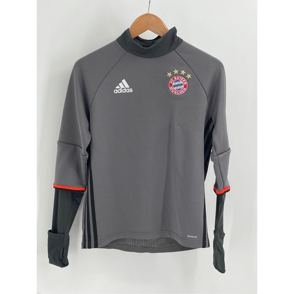 Adidas‎ Bayern Muchen Shirt Dri Fit Men's Small Long Sleeve Gray - Picture 1 of 14